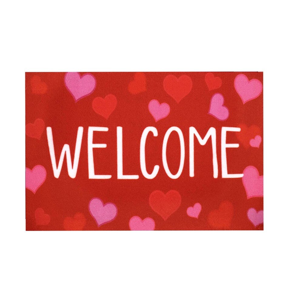 Valentine's Day Door Mat Heart Print Welcome - Image 28