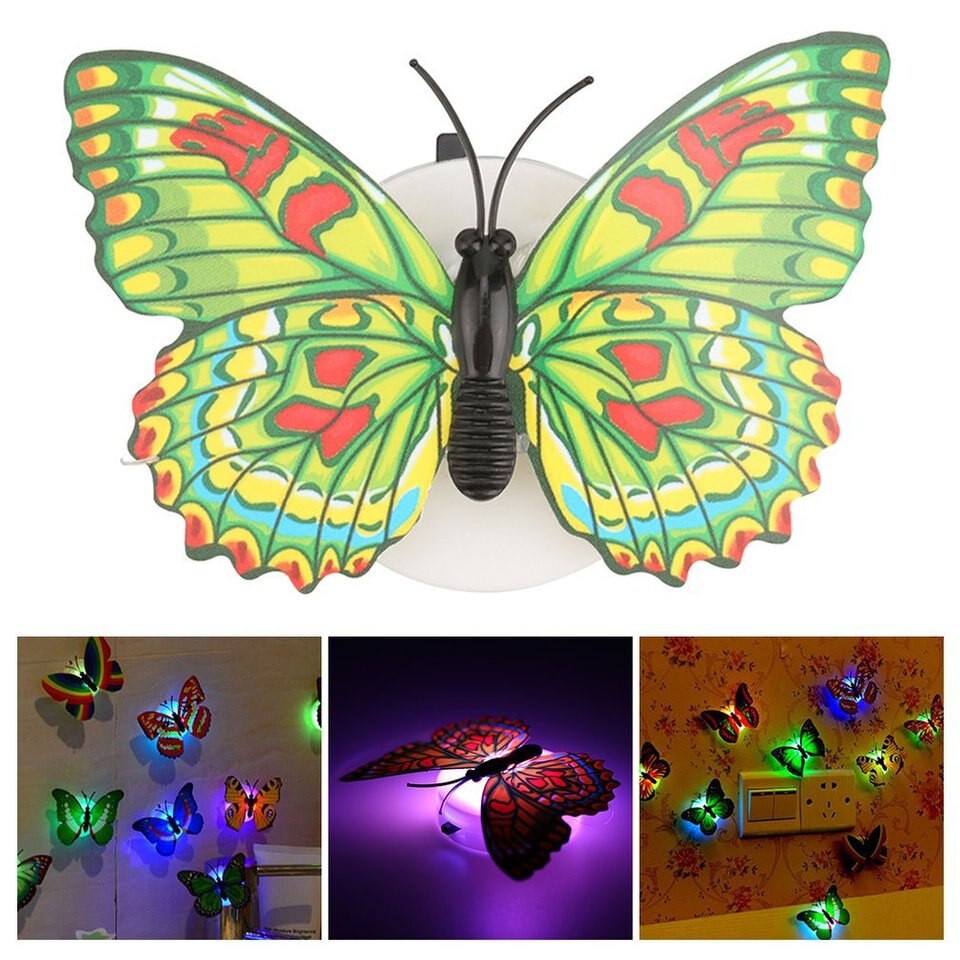 Butterfly Night Lights Pasteable 3D Butterfly Wall Stickers Lamps 1/5PCS Home Decoration - Image 7