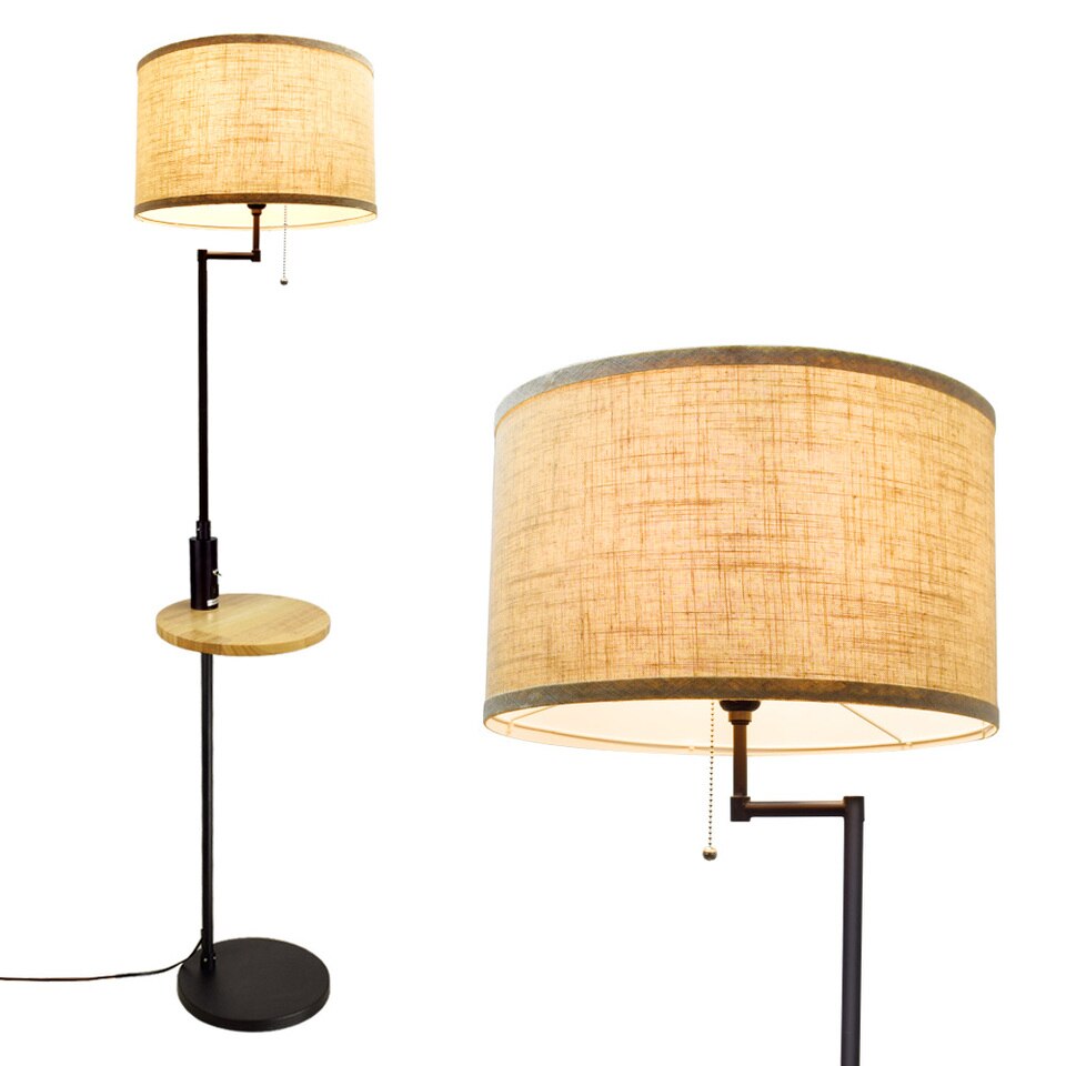 Depuley Nordic Vertical Gold USB Charging Floor Lamp Pole Floor Light Drum Shade - Image 4