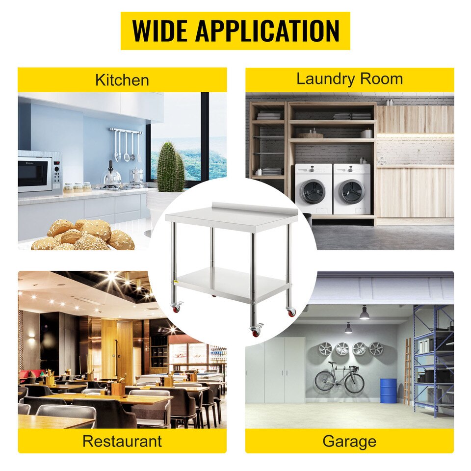 VEVOR Stainless Steel Work Prep Table - Image 4