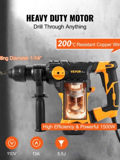 Rotary Hammer Drill for Concrete Demolition