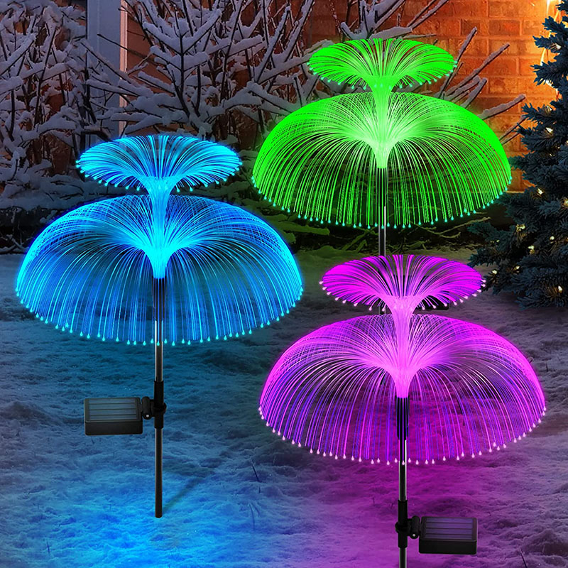 6/3/1Pcs Led 7Colors Solar Garden Lights Outdoor Waterproof Lawn Lights Fiber Optic