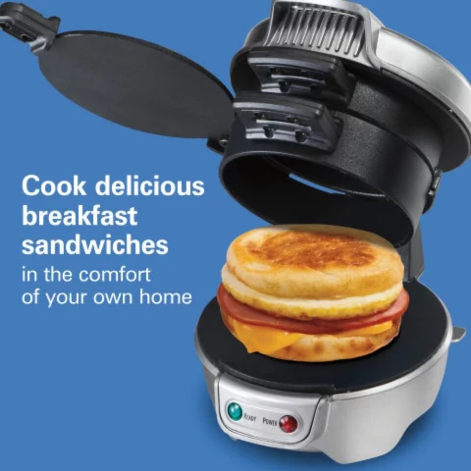 Breakfast Sandwich Maker, Silver, 25475 - Image 2