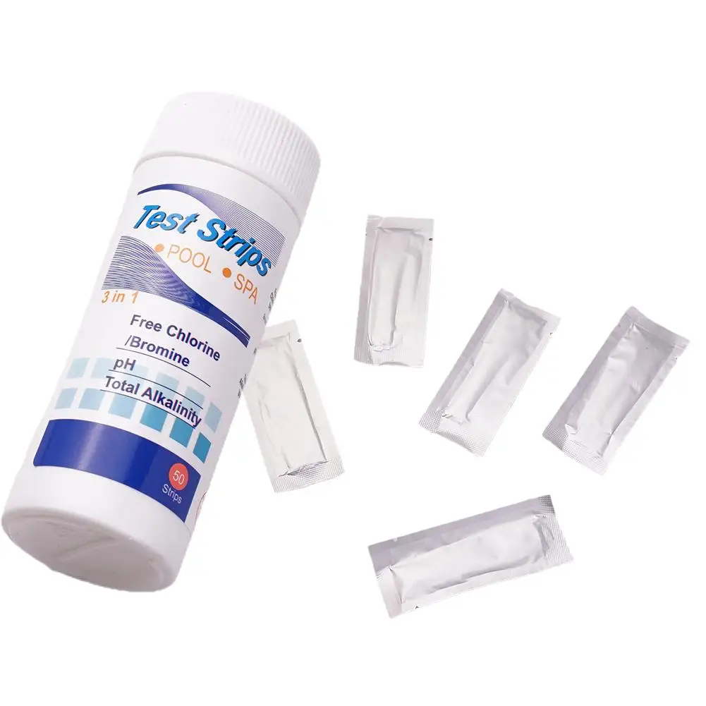 50pc Chlorine PH Test Strips SPA Swimming Pool Water Tester Paper Residual Chlorine PH Value Alkalinity Hardness Test Strip 3in1 - Image 4
