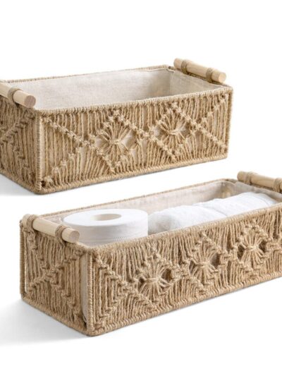 2PCS Nordic Cotton Rope Storage Baskets Woven Desktop Sundries Kids Toys Organizer Box Baby Dirty Clothes Laundry Basket Hamper