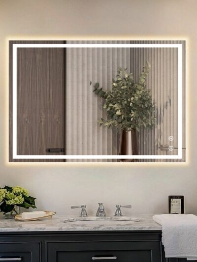 Depuley Vanity Mirror with Light 92x72cm Dimmable Touch LED Lighting