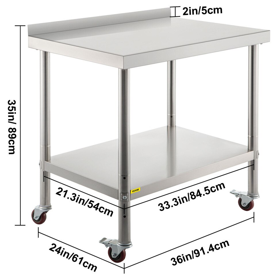 VEVOR Stainless Steel Work Prep Table - Image 7