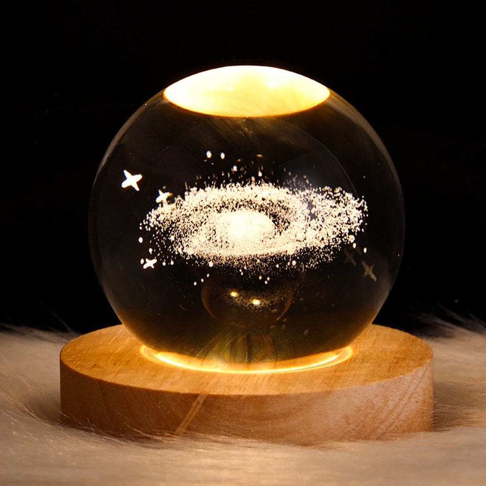 Unique Glowing Planetary GalaxyAstronaut Crystal Ball Night Lights USB Power Warm Bedside Light - Image 9
