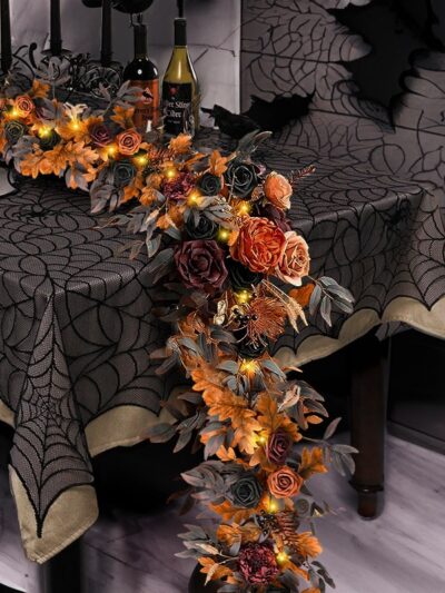 Halloween Wedding Table Garland Artificial Flower Willow Fireplace Front Door Decor