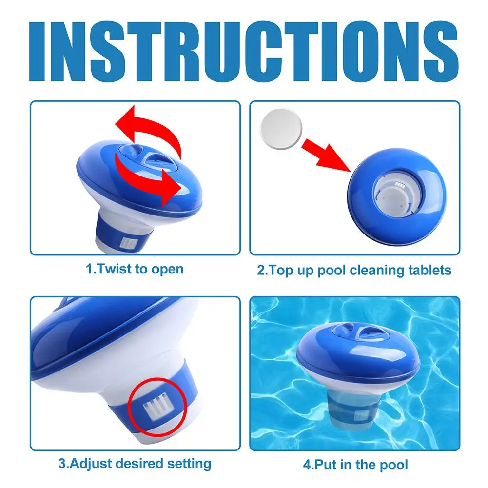 Floating Swimming Pool Chemical Floater Chlorine Bromine Tablets Floating Dispenser Applicator Swimming Spa Hot Tub Supplies - Image 5